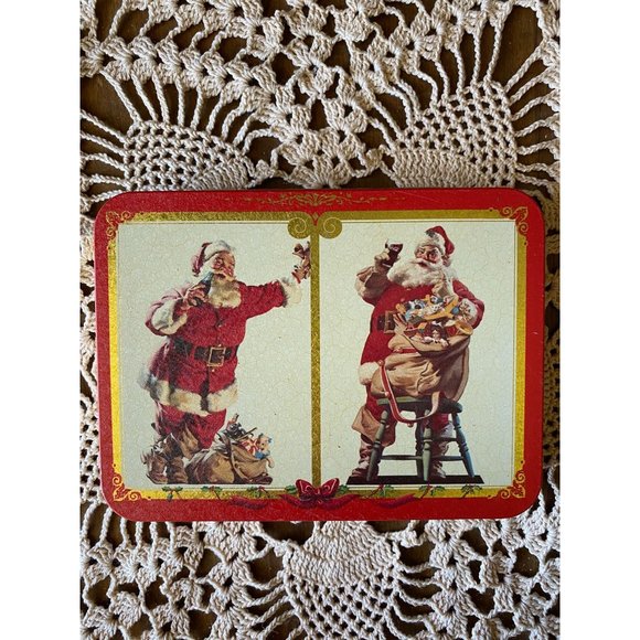 Christmas COCA COLA SANTA TIN - 1994 - NO Cards - Tin ONLY - 5 3/4" x 4 1/2" - Picture 1 of 9